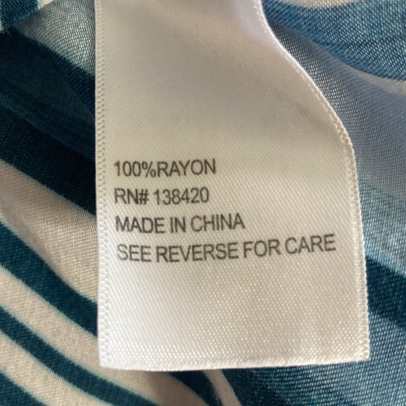 Etcetera blue & white striped crossover top with modesty snap - Size 4 - Picture 8 of 11